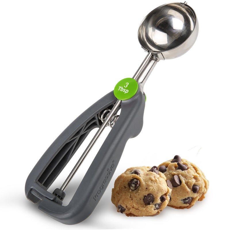 Progressive PrepSolutions Quick Release Cookie Scoop â€“ 3 Tbsp., Gray, Stainless Steel for Precise Portioning - Image 1
